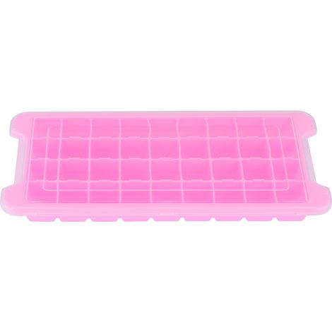 Moule à glaçons 36 alvéoles avec couvercle, silicone empilable étanche, accessoire de cuisine bar, rose (1/5)