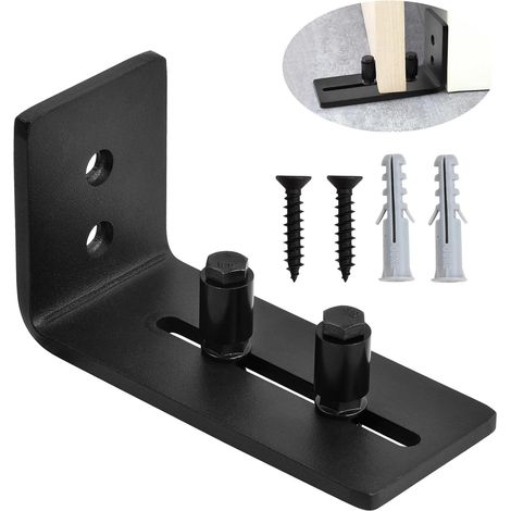 Guía de suelo para puerta corredera, guía de suelo para puerta, riel de suelo para puerta de granero, guía de suelo ajustable de acero al carbono para montaje en pared. (1/5)