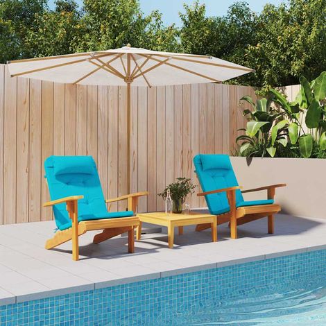 Coussins de chaise Uni 2 pcs Turquoise 58 x 77 x 4,5 cm (1/5)