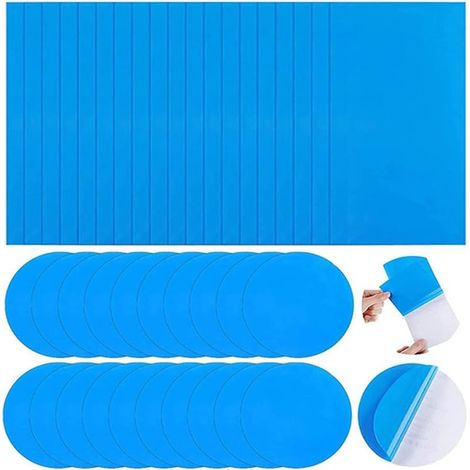 40 Piece Pool Repair Kit, Self-Adhesive PVC Patches, Pool Liner Patches for Air Mattresses, Life Jackets, Kayaks, Pools (Rectangular/Round) (1/5)