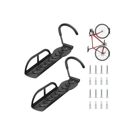 2 supports muraux pour vélo de montagne – Crochet fixe à dégagement rapide – Rangement suspendu pour cycliste
