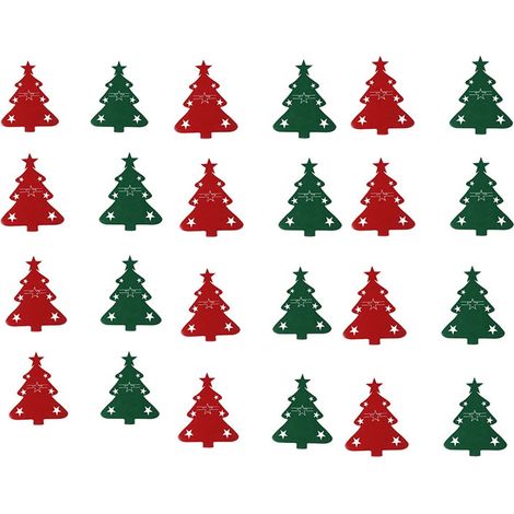 Porte-couverts en feutre 24 pièces, porte-couverts de Noël, porte-couverts en argenterie, sac à couverts, adapté aux cadeaux et décorations de table de couverts de fête de vacances à la maison (1/5)