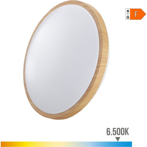 Lampada da superficie circolare a LED 18W 1820lm 6500K ø33x5,5cm Effetto legno Edm.
