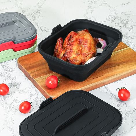 Ortviai Panier en silicone réutilisable pour airfryer Ninja Foodi Flexdrawer AF500 10,4 L – résistant à 200 °C, antiadhésif (1/4)