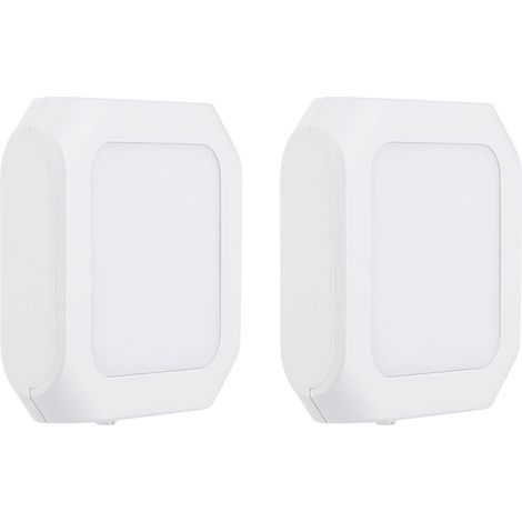 Conjunto de 2 luces nocturnas cuadradas inteligentes con sensor de luz, interruptor deslizante y regulador de intensidad continuo, protección ocular y función de ahorro de energía. (1/5)