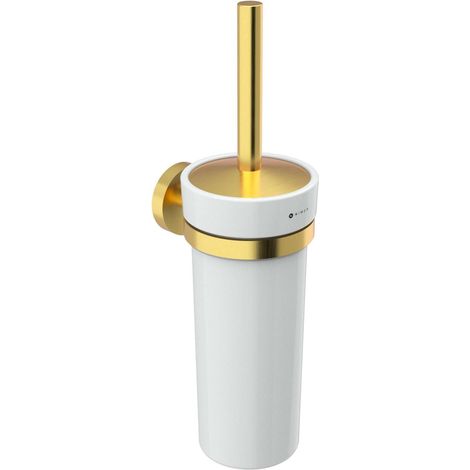Nimco Unix - Scopino WC a muro con supporto, oro spazzolato UNZ 13094K-Z (1/2)