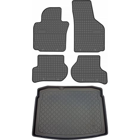 Volkswagen Golf V Hatchback del 2003.10.2008. JUEGO - alfombrillas de goma para coche + alfombrilla para maletero