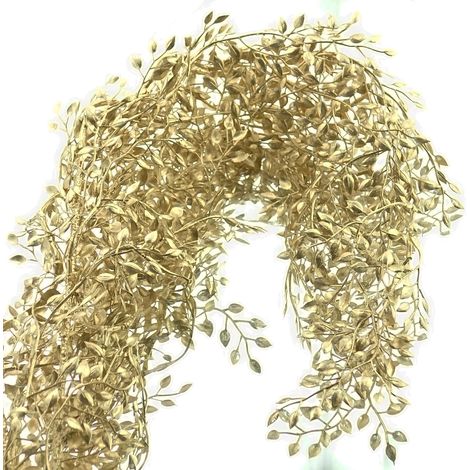 Weihnachtsdeko Miniblattzweig Goldfarben 103 cm - Kunstpflanze (1/2)