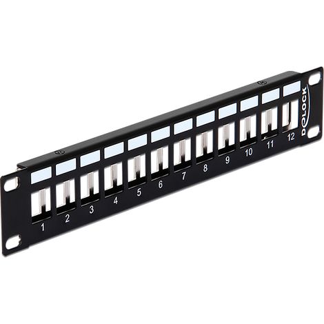 Keystone 10 patchpanel 12 port metall schwarz delock