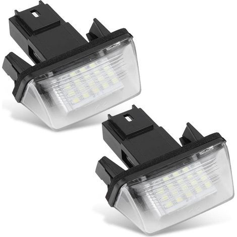 – Paar Kennzeichenleuchten mit je 18 LEDs – Hohe Leuchtkraft – Hitzebeständig und korrosionsbeständig – Kompatibel mit C3, Berlingo, 306, 307, 406, 5008 (1/4)