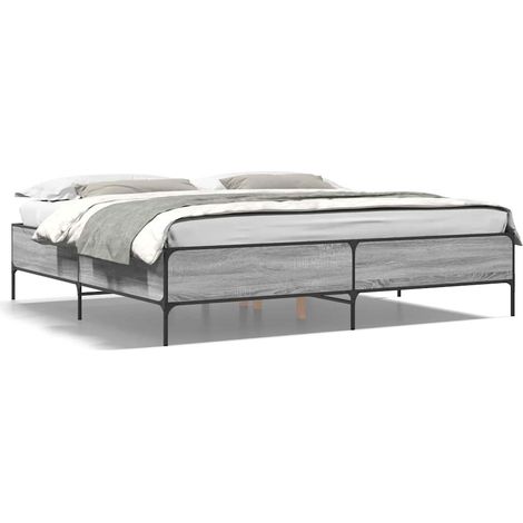 Maison Exclusive - Bettgestell Grau Sonoma 180x200 cm Holzwerksto
