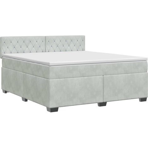 Letto box spring con materasso Grigio Chiaro 140 x 190 cm vidaXL (1/5)