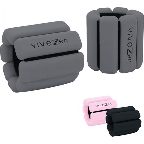 Poids lestés réglables pour course ou fitness, poignets ou chevilles - 1Kg - Gris - Vivezen (1/5)