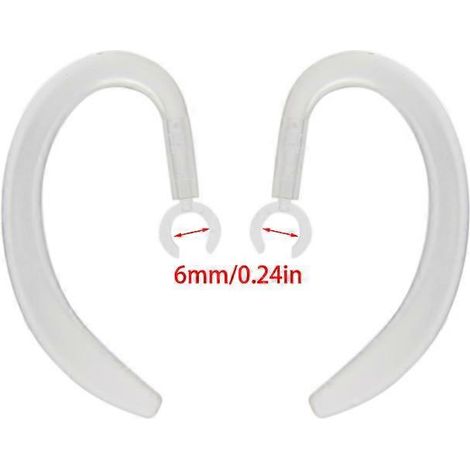 Écouteurs Bluetooth compatibles 6 mm, crochets d'oreille rotatifs en caoutchouc, clips d'oreille - 6 mm - Transparent (1/5)