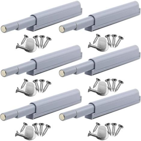 Touch Trigger Magnetic Door Locks for Cabinets, Display Cases, One Touch Open/Close Doors (6pcs)