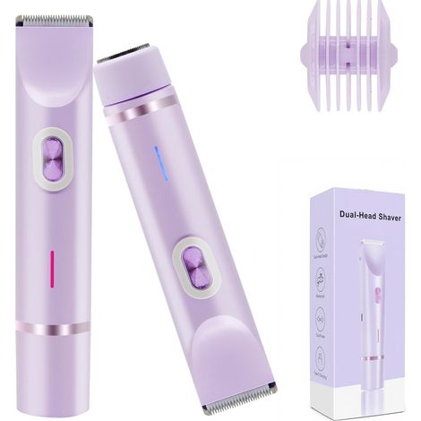 Tondeuse bikini rechargeable à double tête pour femmes et hommes - Rasoir intime pour une peau lisse - Épilateur électrique pour maillot pour les zones sensibles