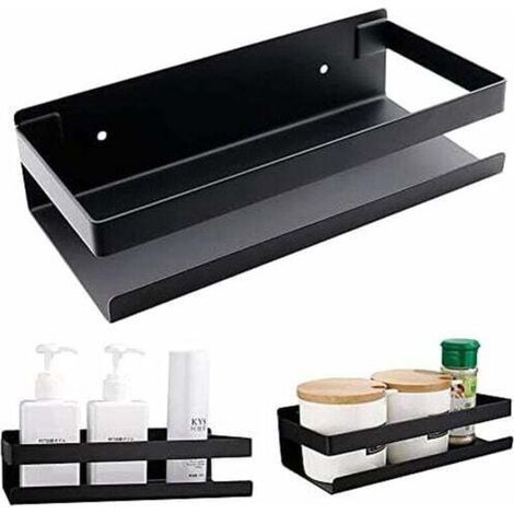Support de salle de bain en acier inoxydable, support de douche, 20 cm, le Perçage et l'installation sont nécessaires-noir-Fei Yu