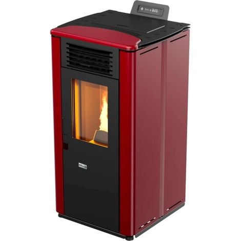 Canadian Stove Stufa a Pellet Design 10C Canalizzata Bordeaux - 9,7kW (1/4)