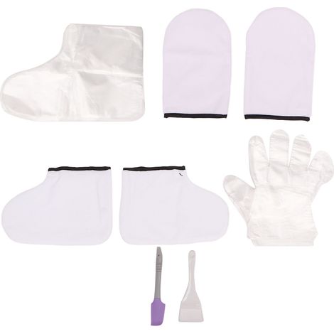 Gants Exfoliants en Cire Blanche avec Accessoires Violets - Soins Corps et Peau (1/5)