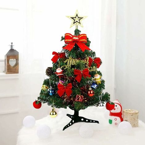 Sapin de Noël Artificiel - Mini Arbre de Table - Décoration Festive Intérieure - Hauteur 30 cm - Vert - 1 Pièce