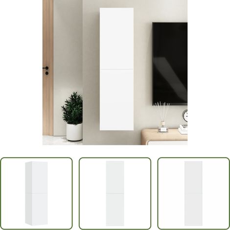 Wandhalterung - TV-Schrank Weiß 30,5x30x110 cm Holzwerkstoff (1/5)