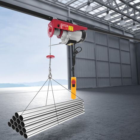 Palans électriques 220 V, capacité 600 kg, avec télécommande à câble, câble en acier de 12 m, levage aérien, système de poulie électrique, moteur simple et à sortie, pour garages et entrepôts (1/5)