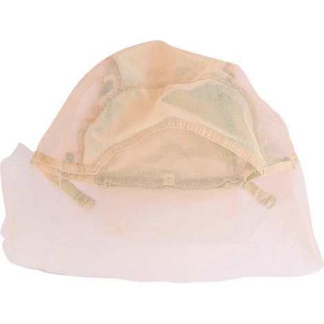 Perruque en dentelle 1 pièce pour la confection de perruques, avec sangle ajustable, filet à cheveux élastique et bonnet en maille pour femmes (beige)-18.00X16.00X0.60CM-Beige (1/4)