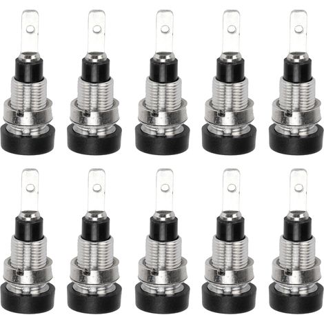 10 bornes banane laiton 2mm douille panneau connecteur terminal équipement électronique industriel noir (1/5)