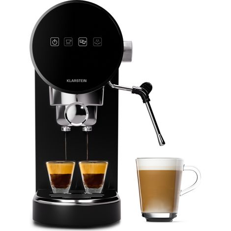 Klarstein Furore - Macchina per caffè espresso, acciaio inox, compatta, 20 bar, display digitale, 2 tazze