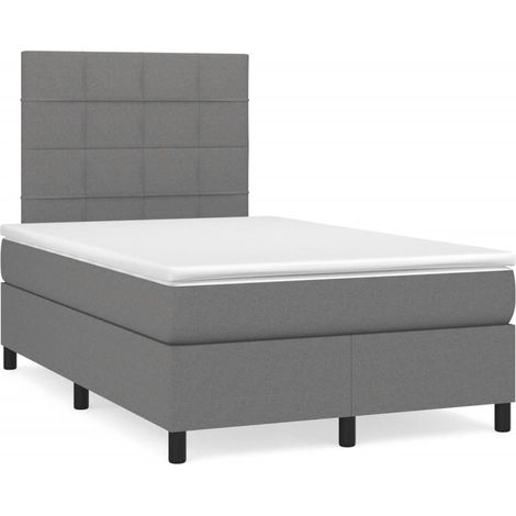 Boxspringbett mit Matratze Dunkelgrau 120x190 cm Stoff