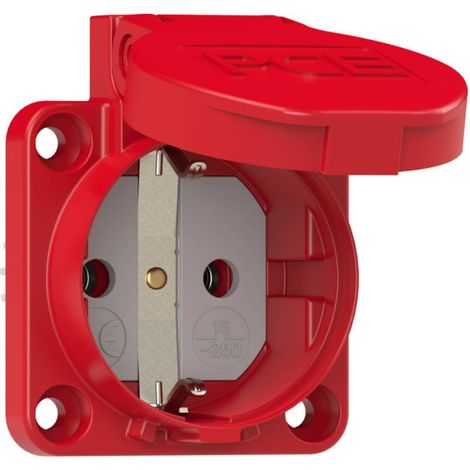 Prise de courant semi-encastrée PCE 105-0rw IP44 rouge X92149 (1/2)