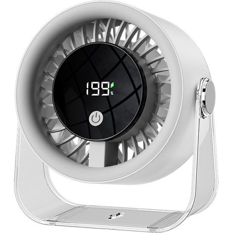 Ventilateur de Bureau à Pince Rechargeable USB, Ventilateur Mural Puissant Silencieux pour Étudiants, Chambre et Maison