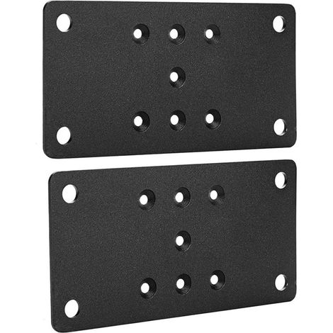 Lot de 2 piquets d'ancrage en acier pour tonnelle, tente, terrasse, plaque de sol résistante aux intempéries, 16,5 x 8,9 cm, noir, sécurité de support pour jardin (1/5)