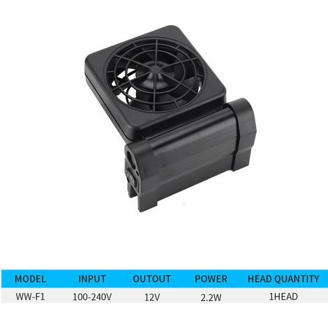 Ahlsen Mini-Aquarium-Kühlventilator, Aquakultur-Kühlventilator mit einstellbarer Luftgeschwindigkeit (WW-F1 One Head) (1/5)