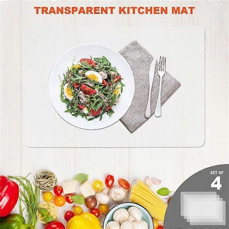 Tapis de cuisine transparent, dessous de plat, protège-table (1/2)
