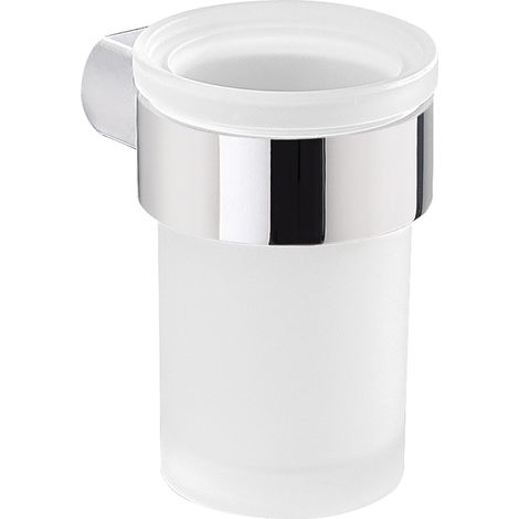 Sapho Gedy Pirenei - Vaso con soporte para cepillos de dientes, vidrio opalino/cromo PI1013 (1/5)