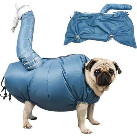 Sac de séchage pour animaux, séchage rapide et silencieux, pour chats et chiens de petite, moyenne et grande taille - Bleu - Taille XXL (1/5)