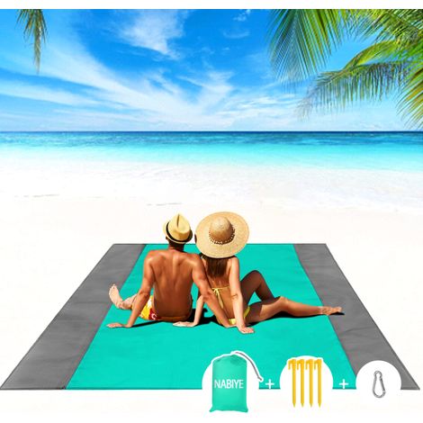 Alfombra de picnic impermeable  de 200 x 210 cm, alfombra de playa portátil a prueba de arena, compacta, para picnic y jardín.