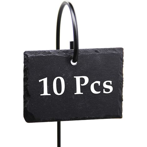 Lot de 10 étiquettes en ardoise pour plantes, compatibles avec les plantes de jardin, étiquettes naturelles