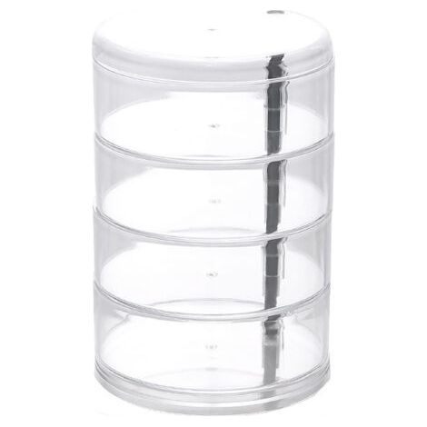 BUNTHAUS Boîte à bijoux à 4 niveaux Rotation à 360 degrés Boîte ronde transparente Rangement Collier Bracelet Anneau (1/5)