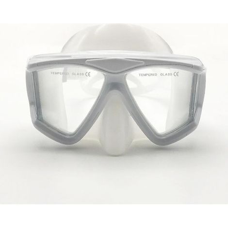 masque Lunettes De Plonge Adulte Blanc 1pc, Anti-bue, Hybride, Grand Cran, Protection Uv, Pont De Nez Auto-ajustable (1/5)