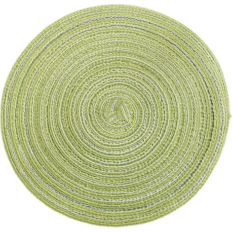 Dessous de verre rond en coton résistant à la chaleur, dessous de plat en lin pour table à manger, protège la table des intempéries. (1/5)