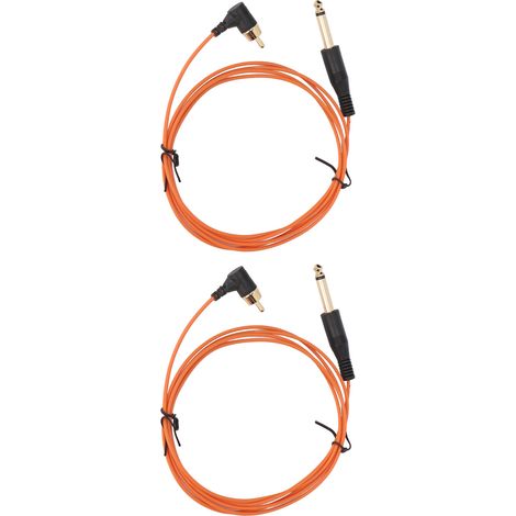 2 câbles d'alimentation ultra-fins RCA coudés de 1,8 m, diamètre extérieur 2,2 mm, pour machine à tatouer, accessoire de tatouage, orange. (1/5)