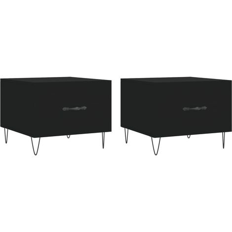 Maison Exclusive - Couchtische 2 Stk. Schwarz 50x50x40 cm Holzwer