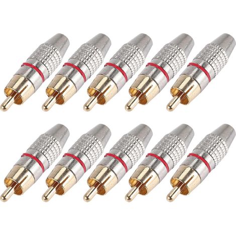 Adaptateur pour câble coaxial audio, connecteur RCA sans soudure, lot de 10 pièces (1/5)