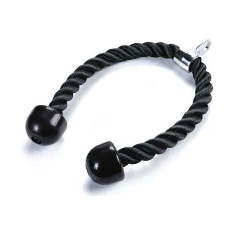 Corde d'entraînement pour triceps en nylon avec double poignée (1 corde, noire, 70 cm)