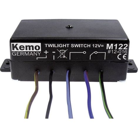 Interrupteur crépusculaire M122 12 V/DC – Kit monté avec relais 1 x inverseur – Gamme de température -15 à +50 °C – 1 pc(s) – Kemo (1/3)