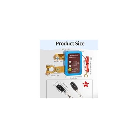Interruttore di disconnessione batteria 12V 240A, blu, interruttore di disconnessione automatica della batteria con telecomando, interruttore di disconnessione per auto, ATV, barca, auto, camper, cami (1/4)