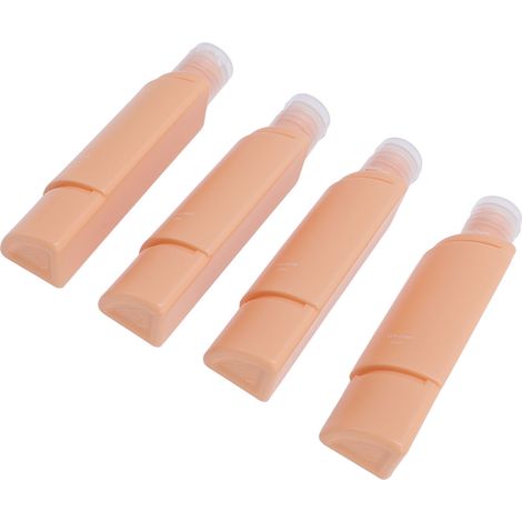 Flacons de voyage pour produits de toilette 4 en 1 : distributeur de gel douche, flacon souple portable pour shampoing liquide (1/5)