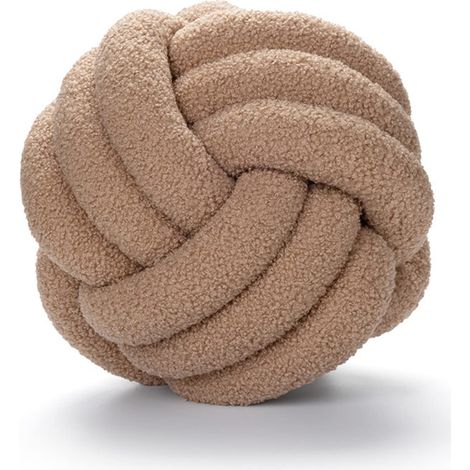 Coussin Boule Kaki 35 cm de Diamètre, Coussin Décoratif au Design Nœud Doux, Déco Moderne et Élégante pour Canapé et Chambre (1/5)